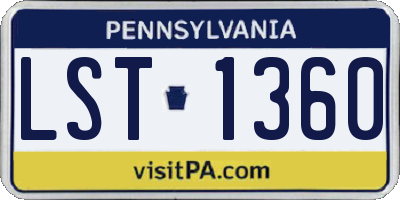 PA license plate LST1360