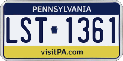 PA license plate LST1361