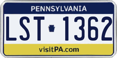 PA license plate LST1362