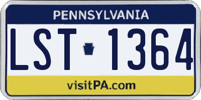 PA license plate LST1364