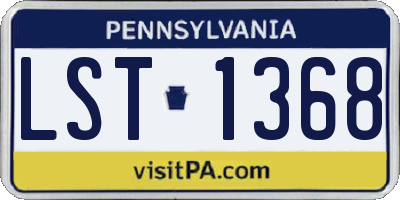 PA license plate LST1368