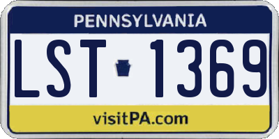 PA license plate LST1369
