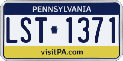 PA license plate LST1371