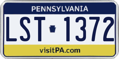 PA license plate LST1372