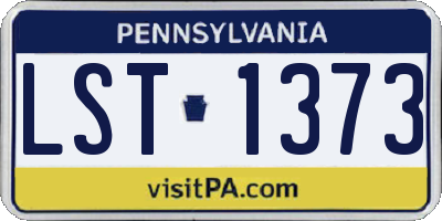 PA license plate LST1373