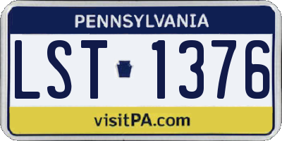 PA license plate LST1376
