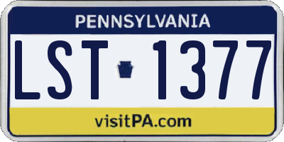 PA license plate LST1377