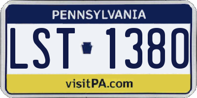 PA license plate LST1380