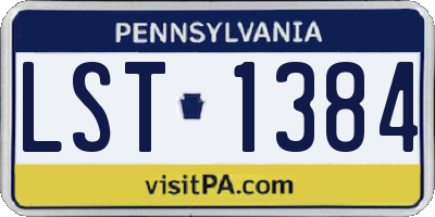 PA license plate LST1384