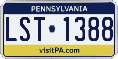 PA license plate LST1388