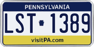 PA license plate LST1389