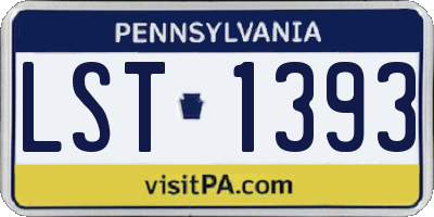 PA license plate LST1393