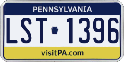 PA license plate LST1396