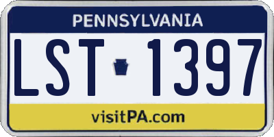 PA license plate LST1397