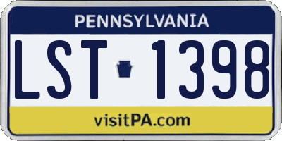 PA license plate LST1398