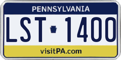 PA license plate LST1400