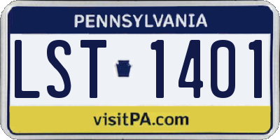 PA license plate LST1401