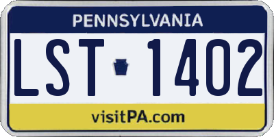 PA license plate LST1402