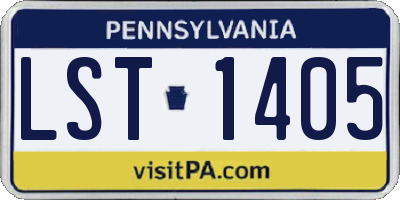 PA license plate LST1405