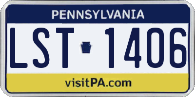 PA license plate LST1406