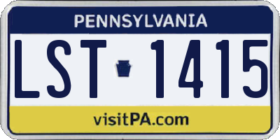 PA license plate LST1415
