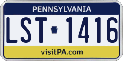 PA license plate LST1416