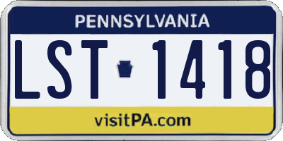 PA license plate LST1418