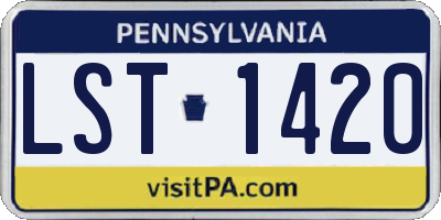 PA license plate LST1420