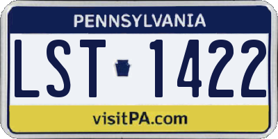 PA license plate LST1422