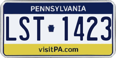 PA license plate LST1423