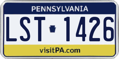 PA license plate LST1426
