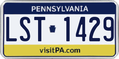 PA license plate LST1429