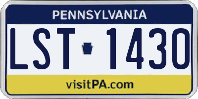 PA license plate LST1430