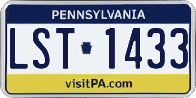 PA license plate LST1433
