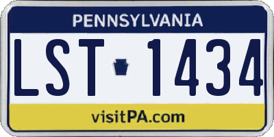 PA license plate LST1434
