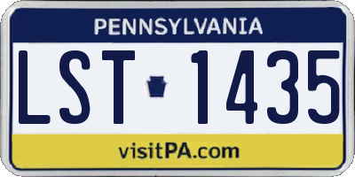 PA license plate LST1435