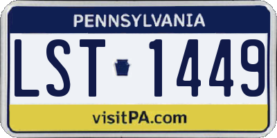 PA license plate LST1449