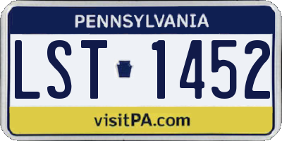 PA license plate LST1452