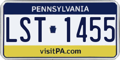 PA license plate LST1455