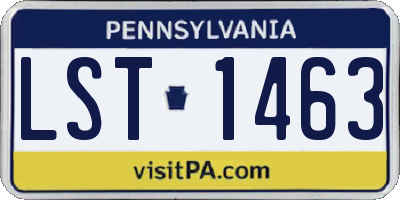 PA license plate LST1463