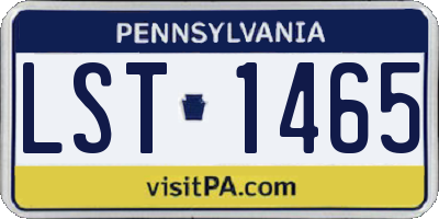 PA license plate LST1465
