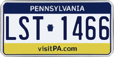 PA license plate LST1466