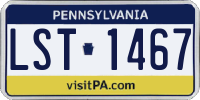 PA license plate LST1467