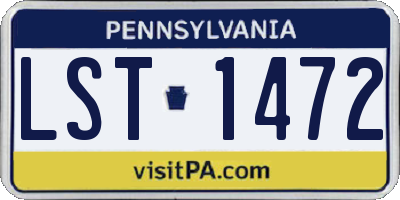 PA license plate LST1472