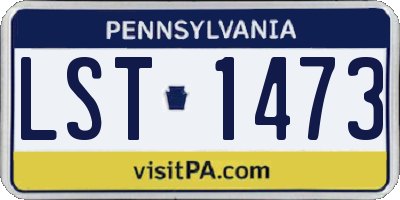 PA license plate LST1473