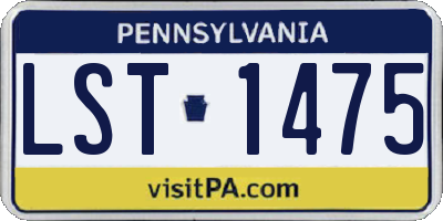 PA license plate LST1475