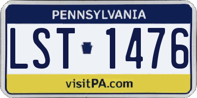 PA license plate LST1476