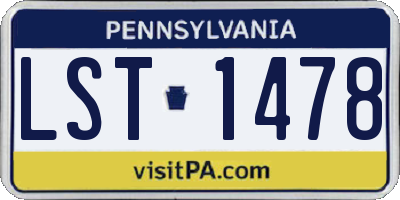 PA license plate LST1478