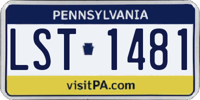 PA license plate LST1481
