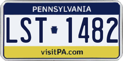 PA license plate LST1482